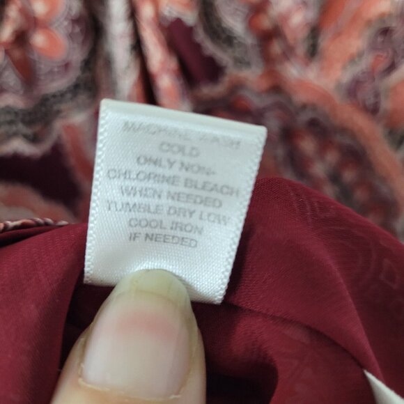 Loft Top Womens 2 Paisley Print Sleeveless Lined Zip Side Tank Shell Office - Picture 6 of 10